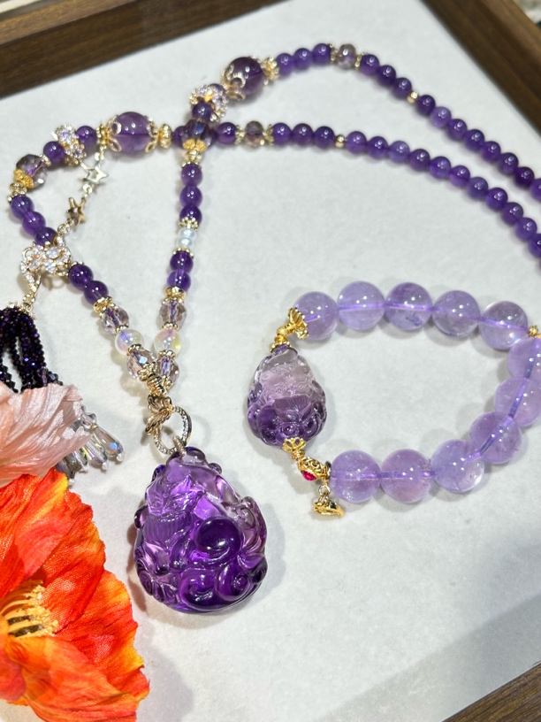 合金项链 【618】紫色狐狐紫气东来套组