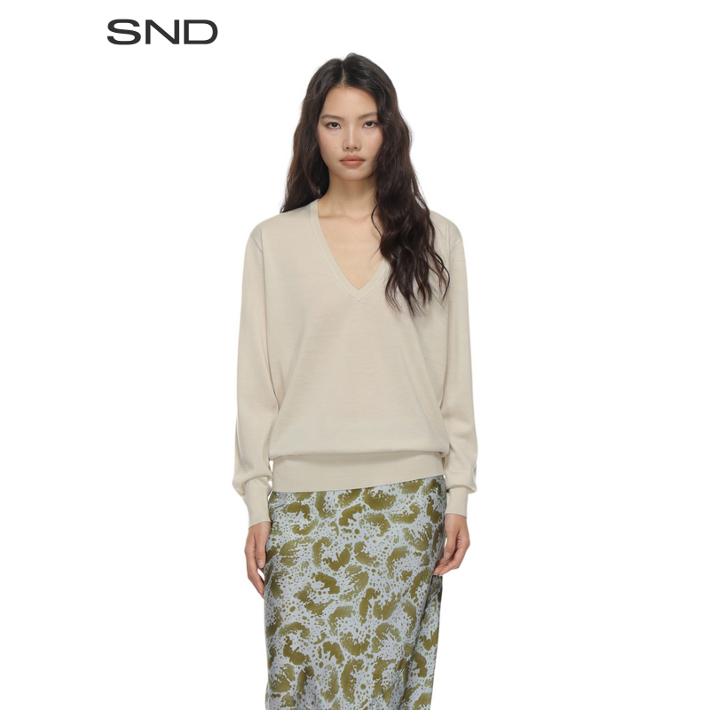 【DVN 设计师品牌】SND SS25 宽松V领套衫 百搭时尚长袖