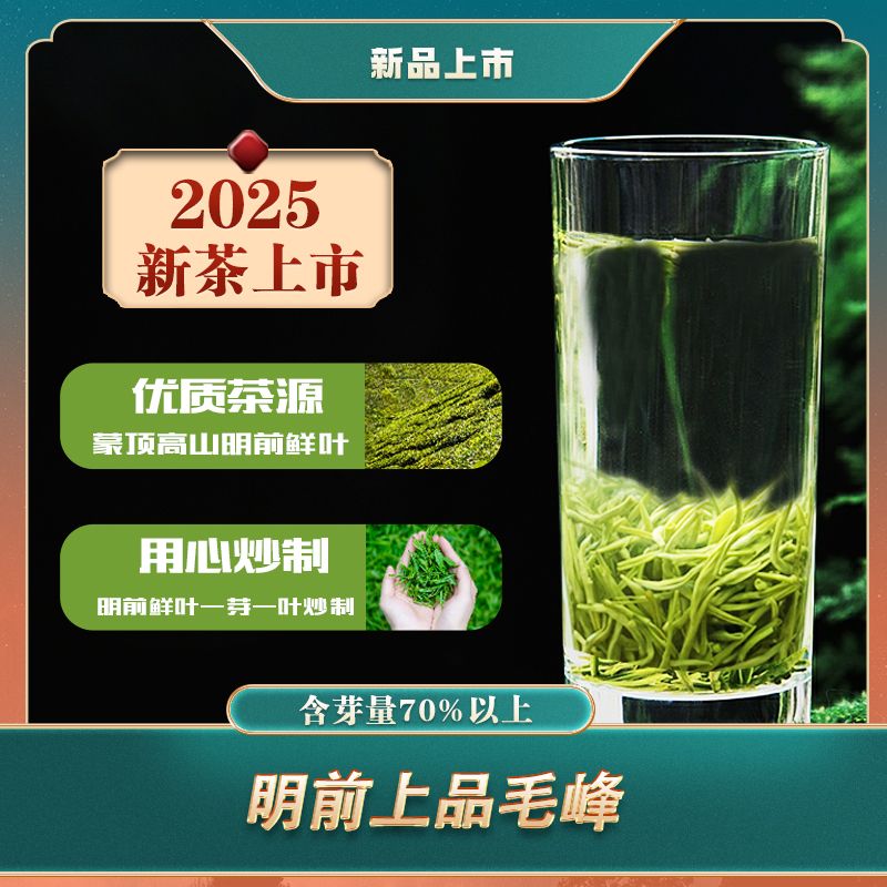 2025新茶蒙顶山明前上品毛峰 250克 蒙顶毛峰 黄山毛峰类特级绿茶