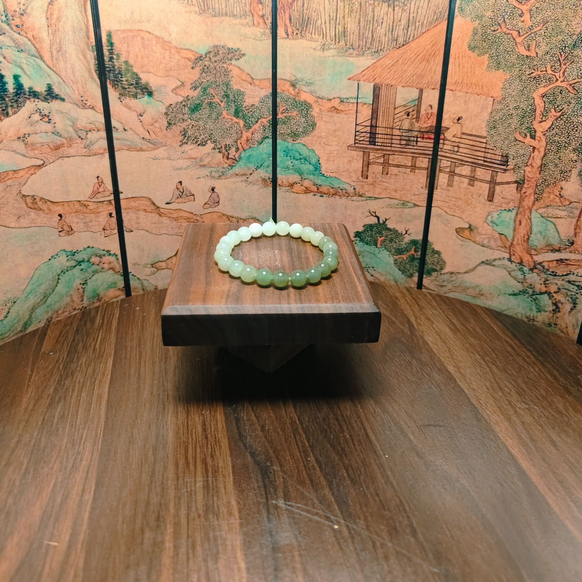 O和田玉渐变圆珠手串0403