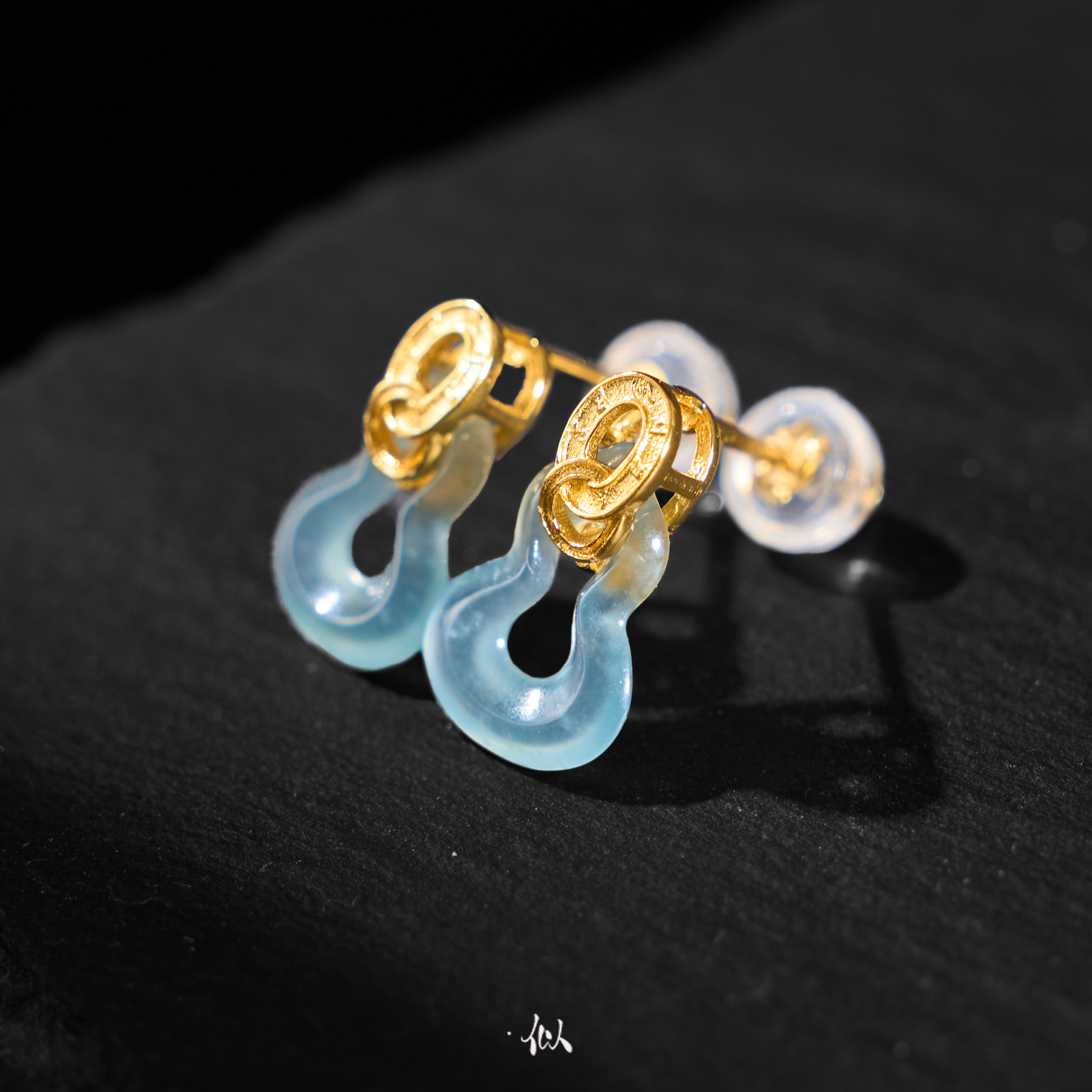  L【摇光】·似梓珠宝· 镂空葫芦翡翠耳钉  多样性发一 SZCC1310085