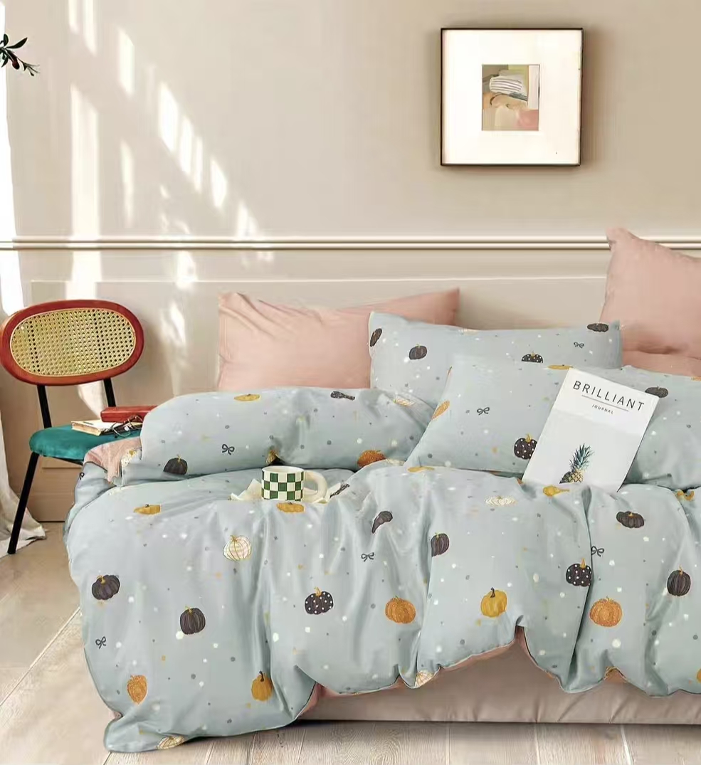 < 软糖南瓜梦 >全棉 单人 双人纯棉被罩 高支高密透气 斜纹被套