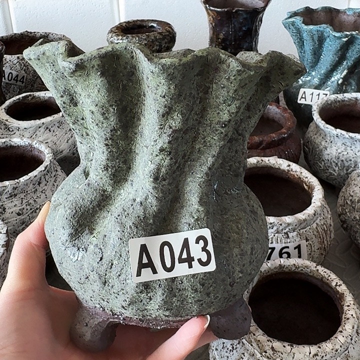 内口13高16粗陶手工