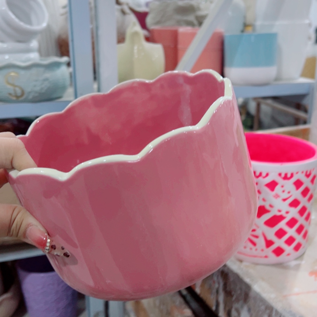 有孔，陶瓷花盆满10米包邮发货