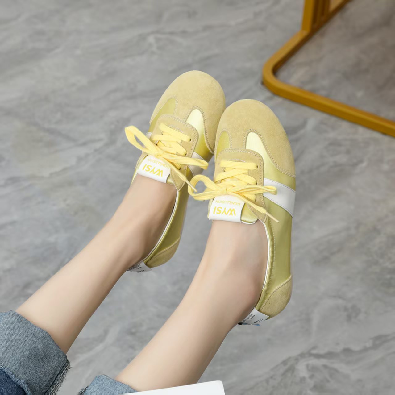 16197仙女风圆头豆豆鞋春季浅口休闲鞋女鞋牛筋底休闲风单鞋休闲