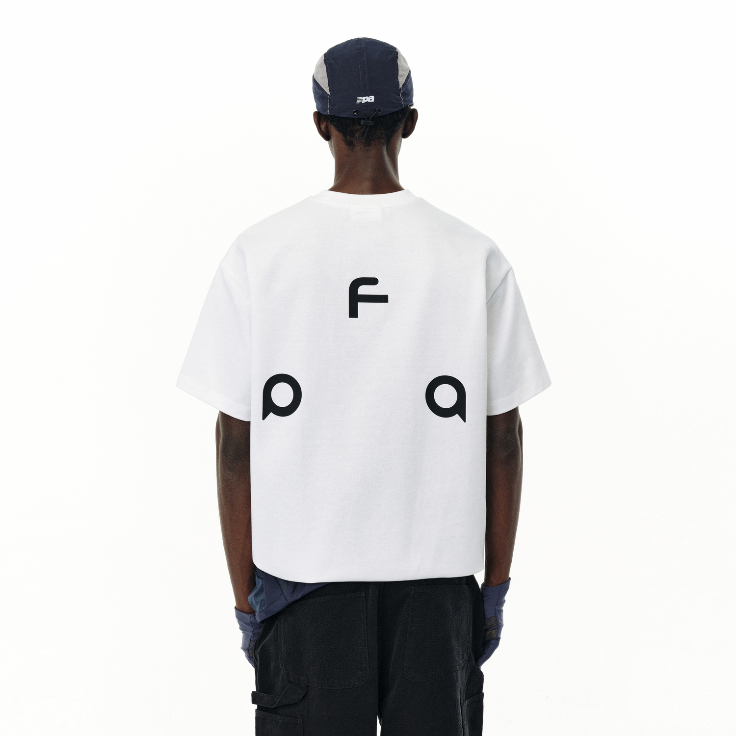 FPA字母logo三角图形t恤夏季圆领休闲情侣重磅宽松黑色国潮短袖