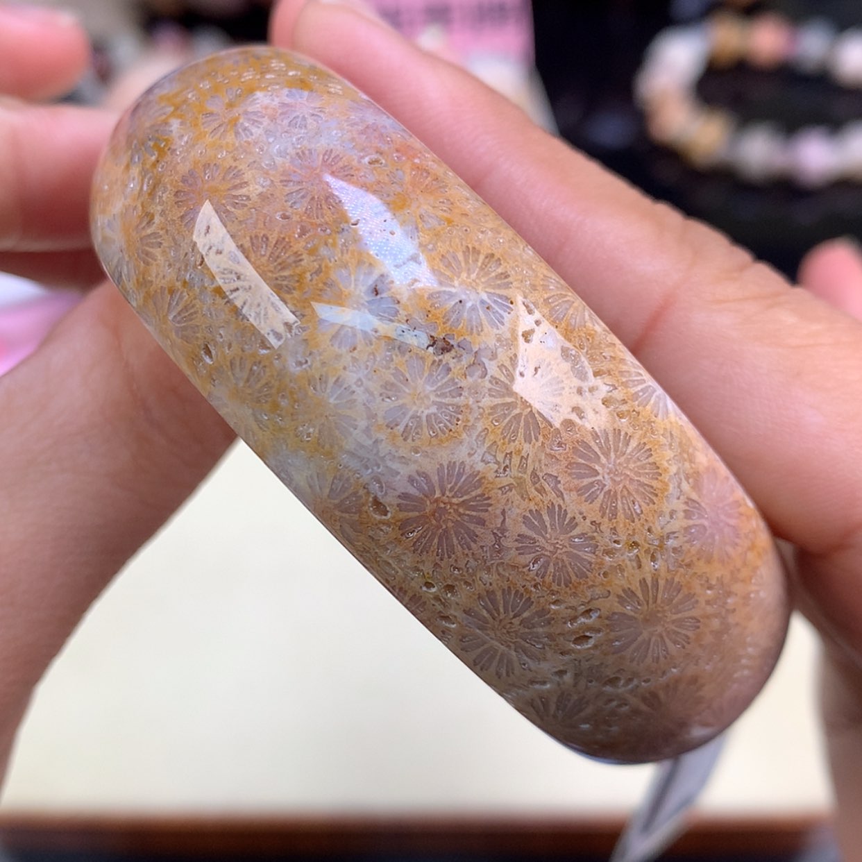 【闪购商品】颈饰未镶嵌硅化珊瑚（珊瑚玉）22号精美雏菊55.6圈