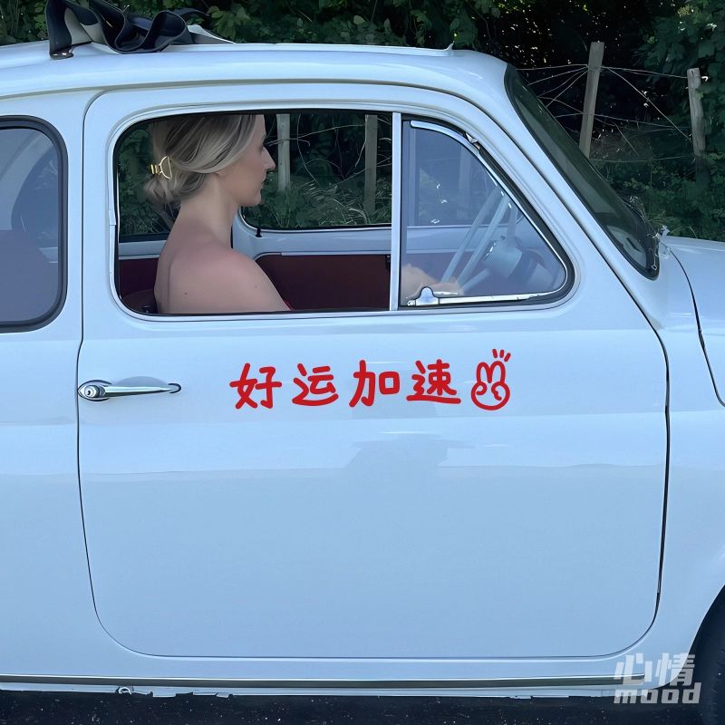心情车贴丨好运加速个性中文贴纸DIY定制汽车门把手后尾部装饰