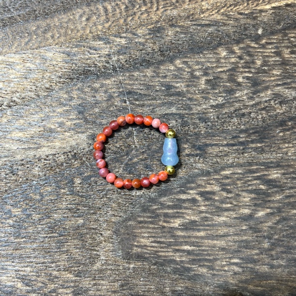 南红配翡翠葫芦戒指-0531
