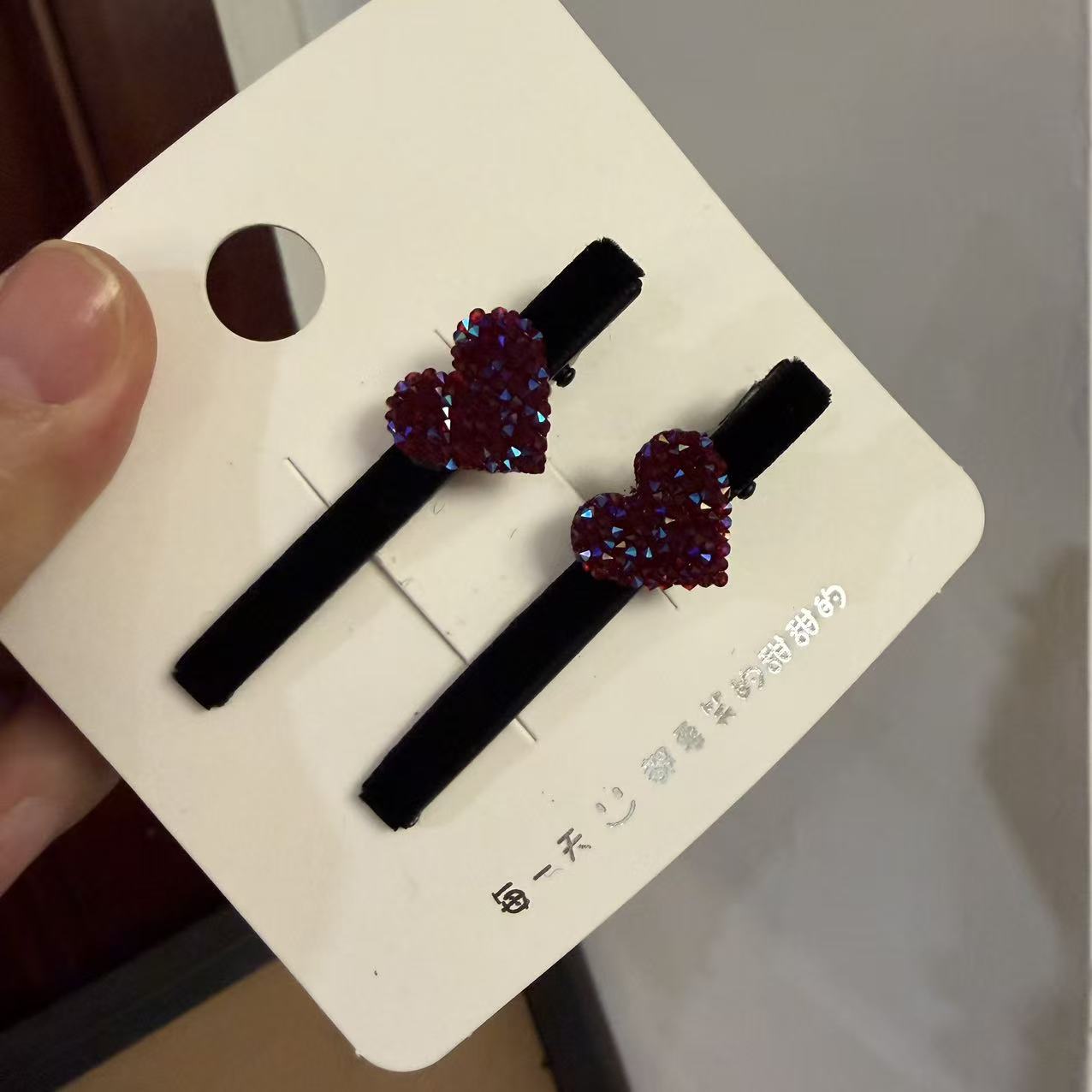 2477 超推荐！百搭系满钻小桃心设计韩系时尚发卡