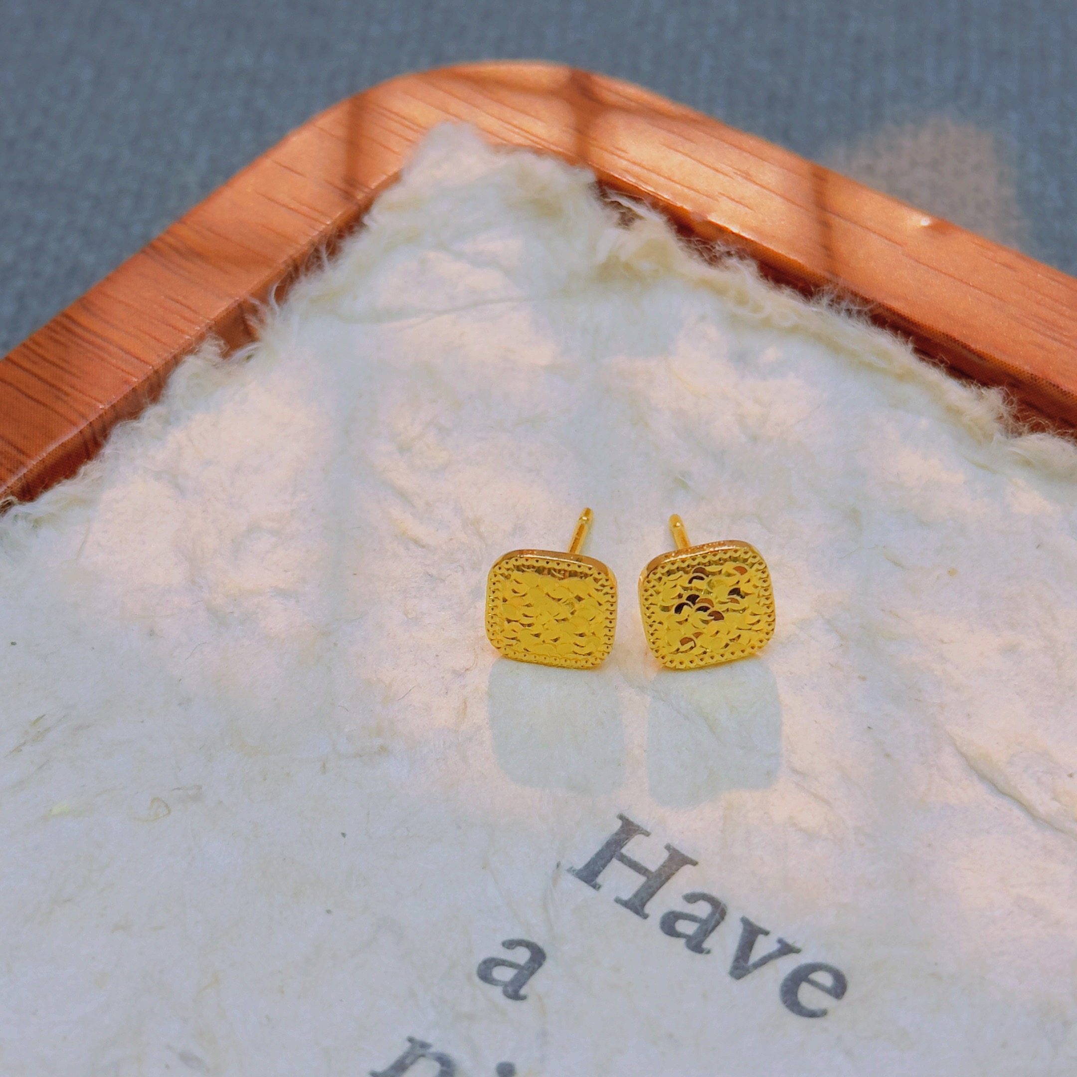 【丁老头甄选】碎冰冰方糖耳钉10139