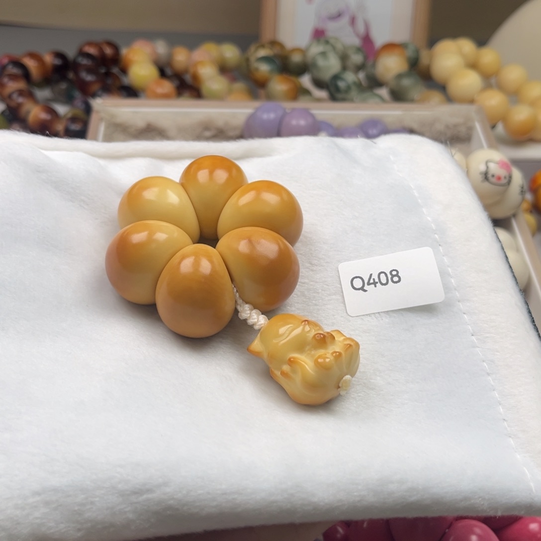 手串菩提根/象牙果?****?Q408蒜瓣手捻通货炭烧28