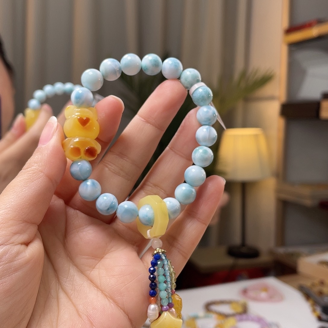 蜜蜡裸石未镶嵌蜜蜡手串