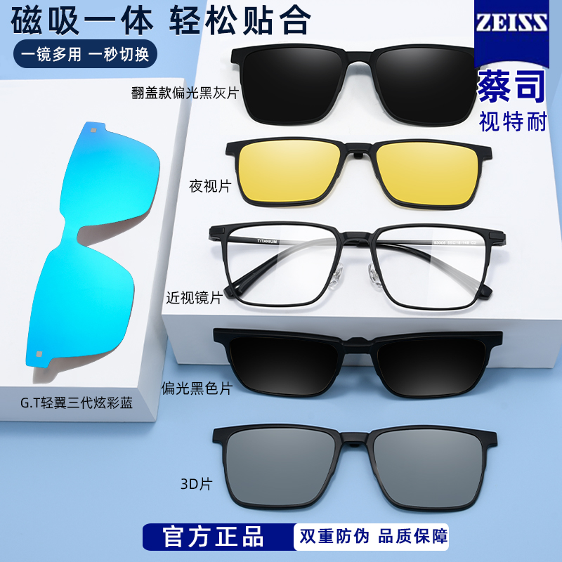 【升级镜片】翻盖款超轻时尚磁吸近视眼镜男款防蓝光偏光太阳镜墨镜商品图