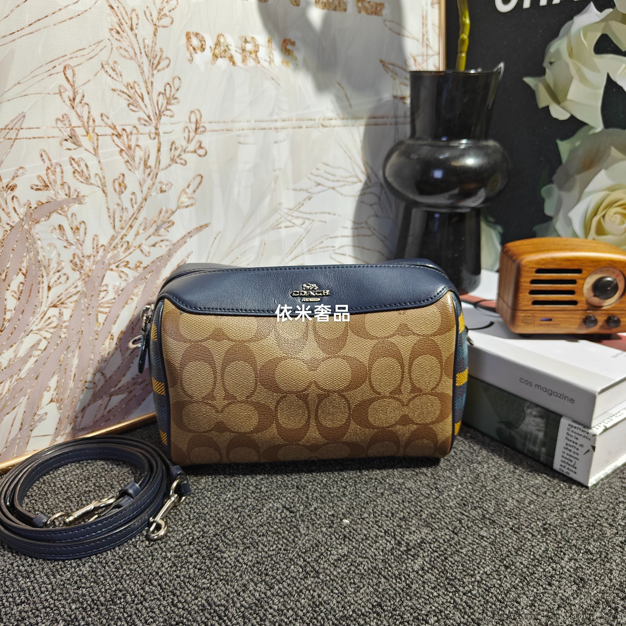 95新 COACH/蔻驰 蔻驰老花波士顿G25101874尺寸19*13