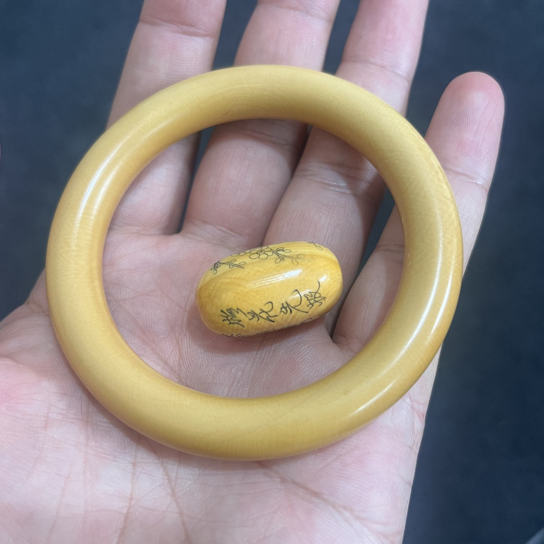 5A冰料雕刻件 老料手镯精工单珠