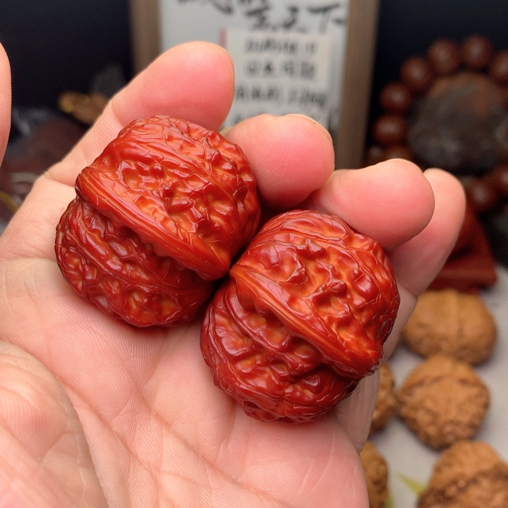 文玩核桃把件磨盘