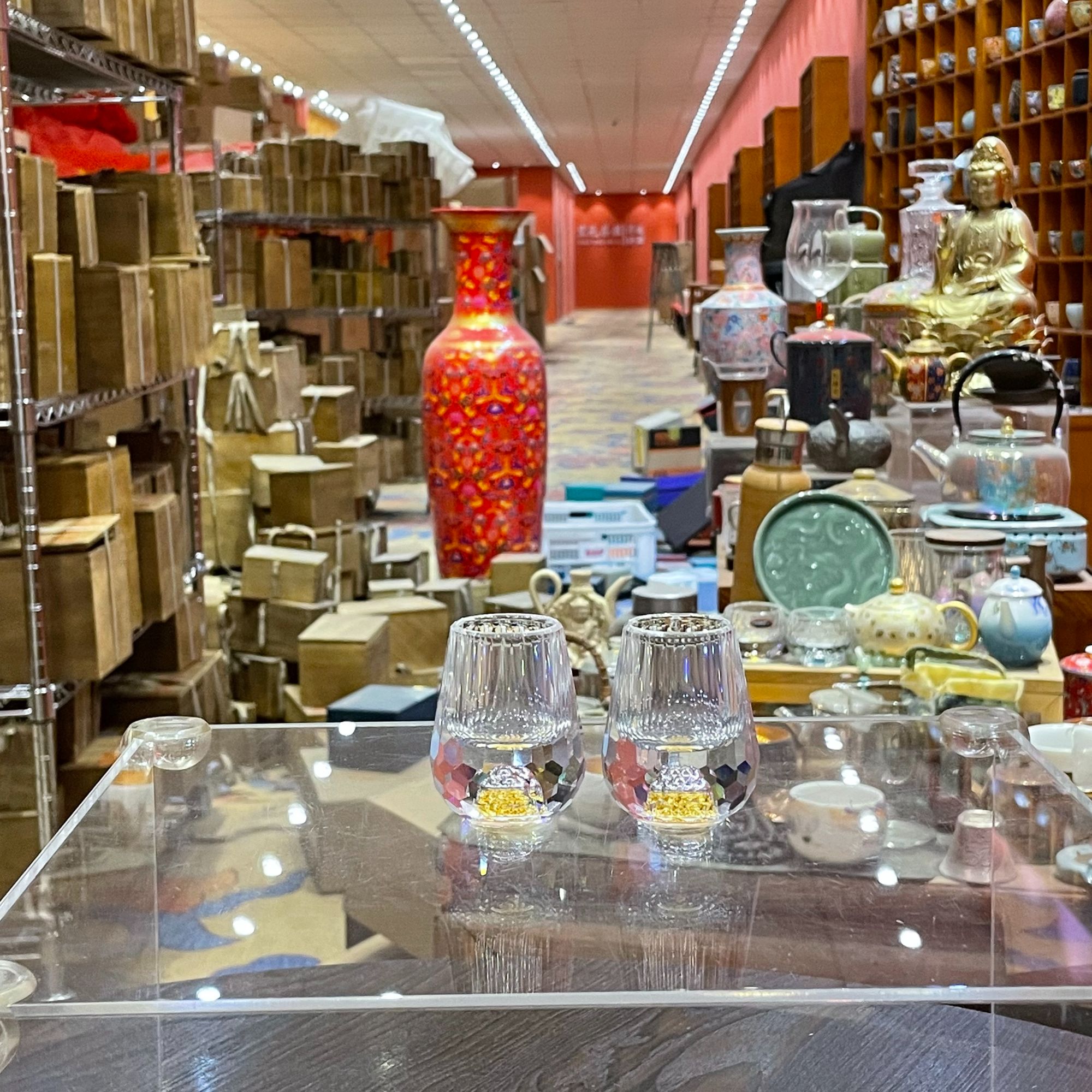 【闪购商品】金箔子弹杯切割杯白酒杯一对，GS279-2G