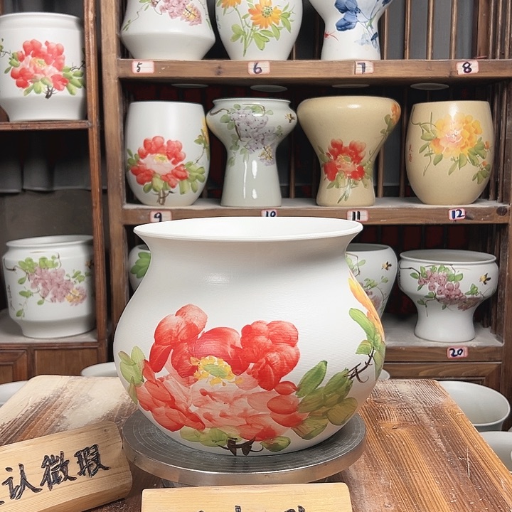 摆件钱袋子红牡丹新款陶瓷陶瓷