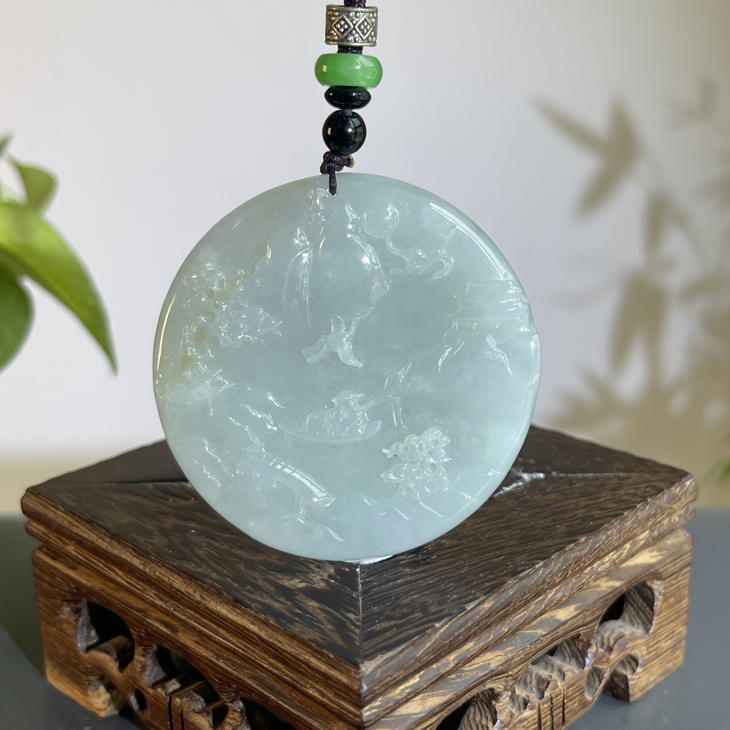 JXB27-98  天然缅甸A货翡翠  山水牌