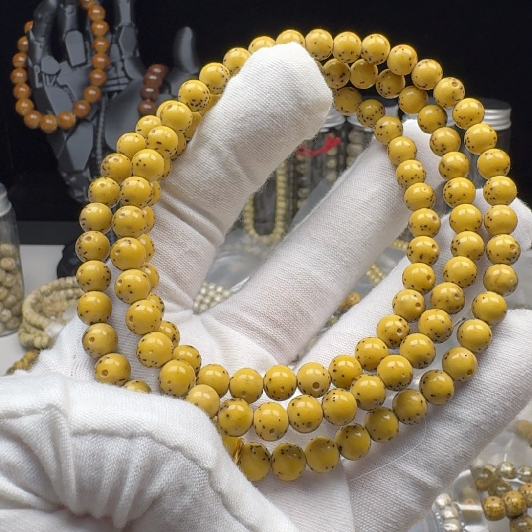 @***i手串星月菩提7圆石玉108