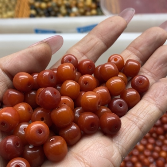 吊坠白玉菩提微瑕10/8橘红桶100卡灯牌宠100