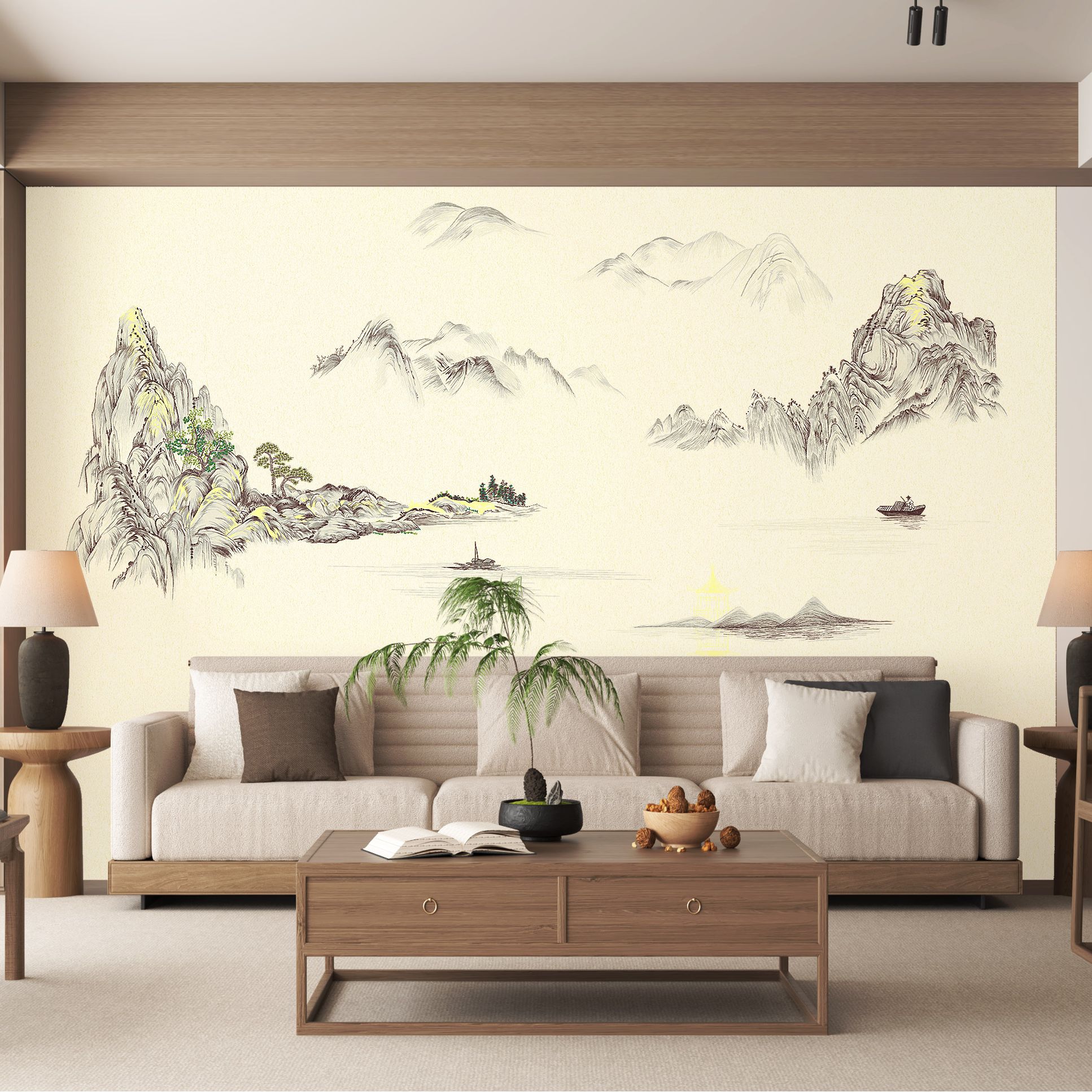 紫气东来 纯刺绣背景 沙发背景 茶室背景 书房背景 25年新款背景