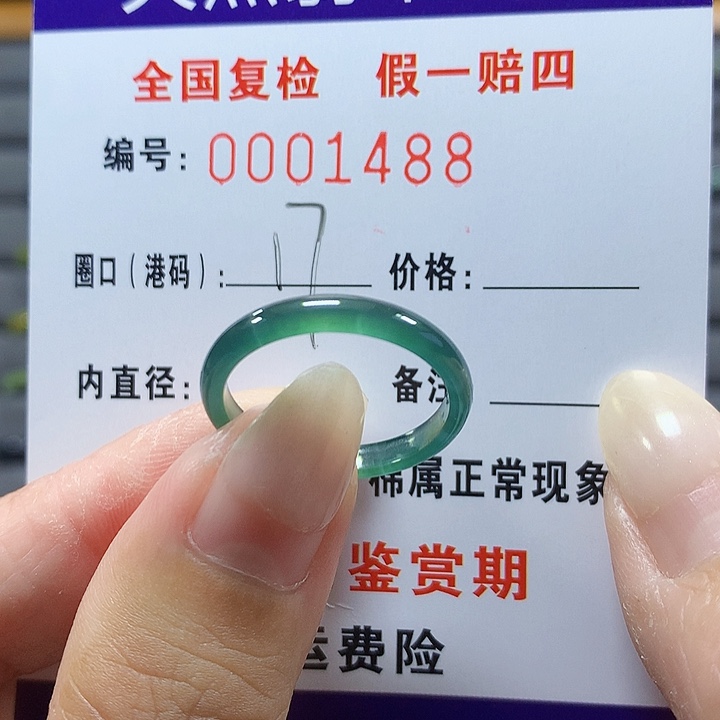 翡翠未镶嵌戒圈1488