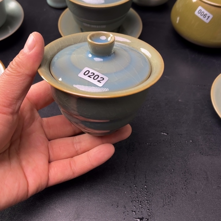 喵***鱼摆件微瑕两才葫芦盖碗