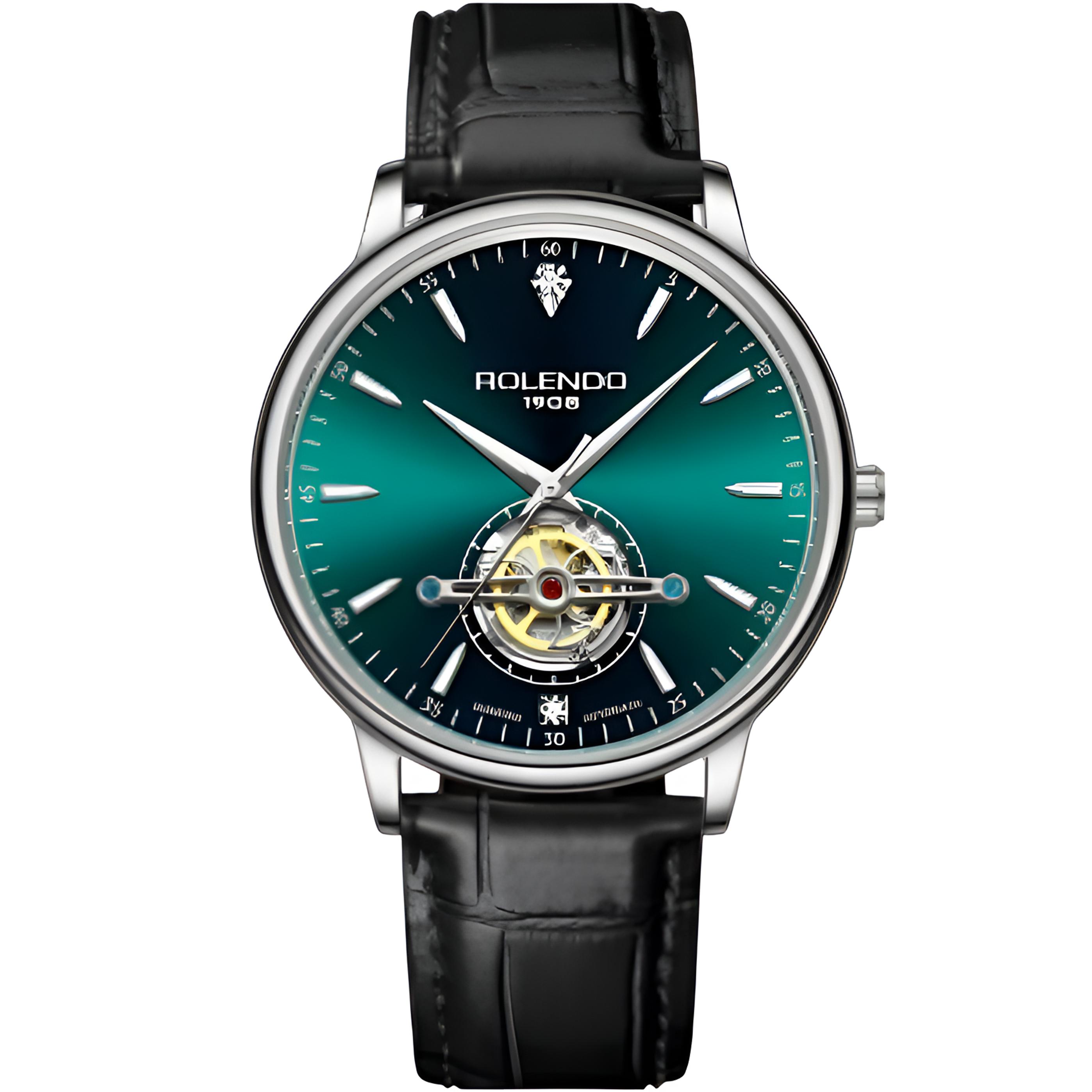 全新未使用 ROLENDO R/罗兰度 自动男表RG7080孔雀绿