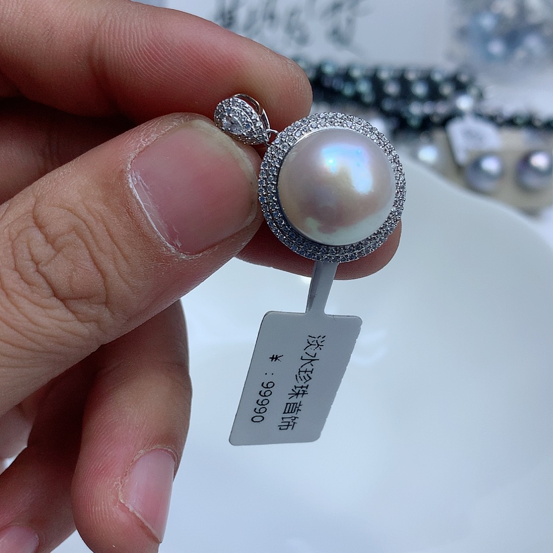 淡水珍珠颈饰银S925镶嵌