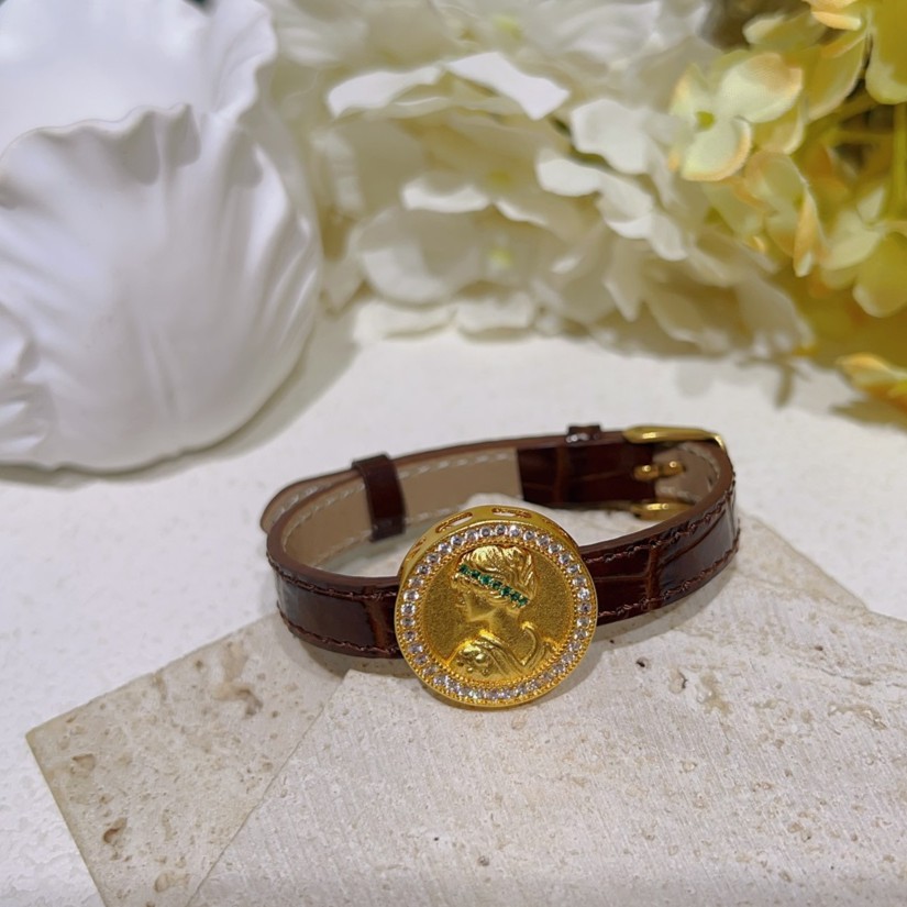 铜合金合成锆石手链 SL-174气质百搭复古人像手链