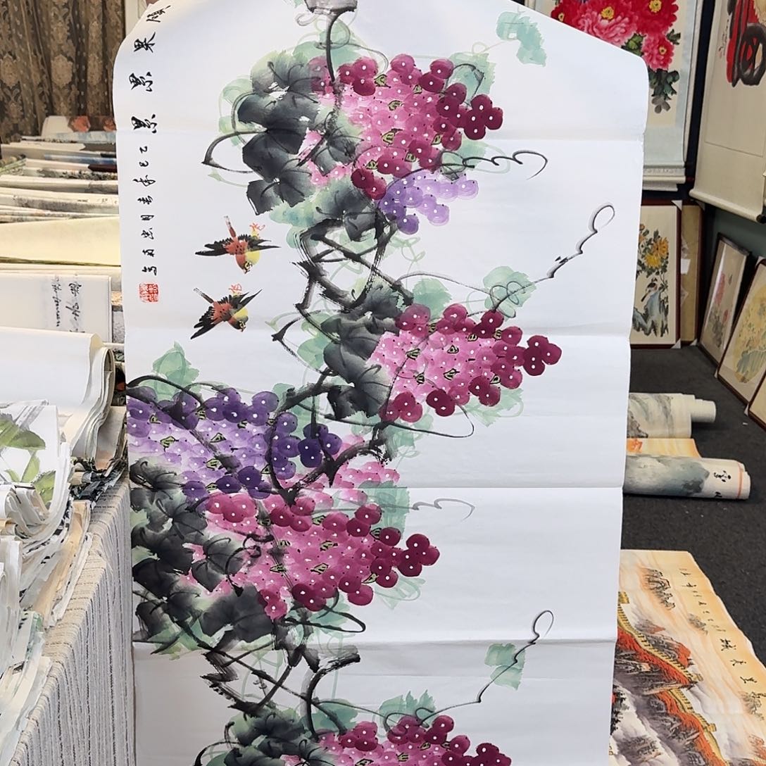 纯手绘国画作品好看四尺