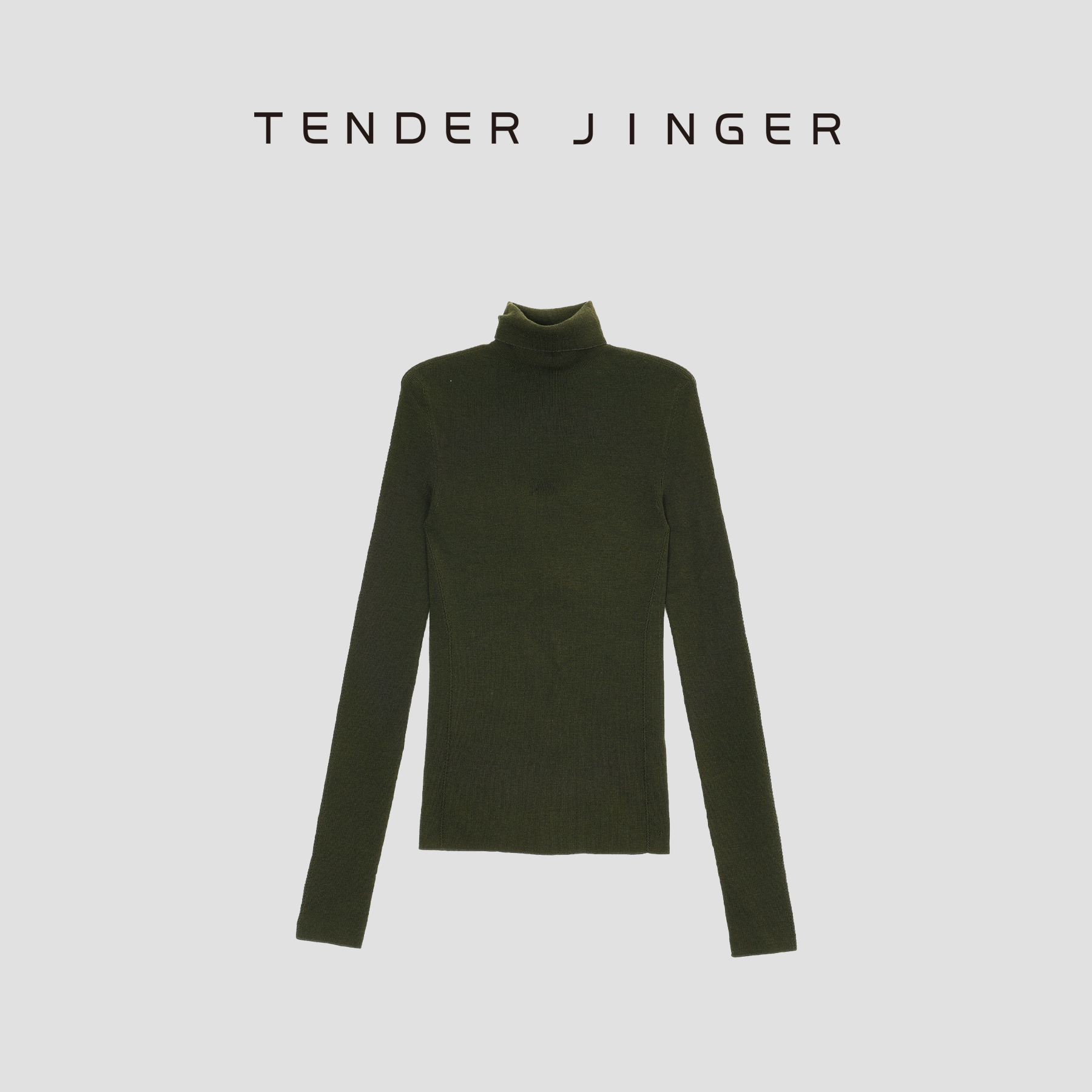 Tender Jinger【黑标】撒克逊羊毛120支高领针织打底衫T54CY339C