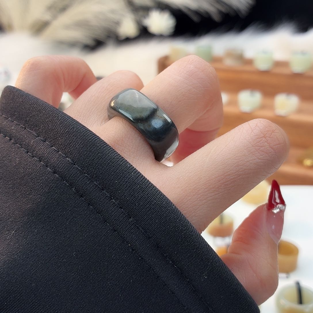 和田玉未镶嵌戒指i155妖花方圆17.4mm