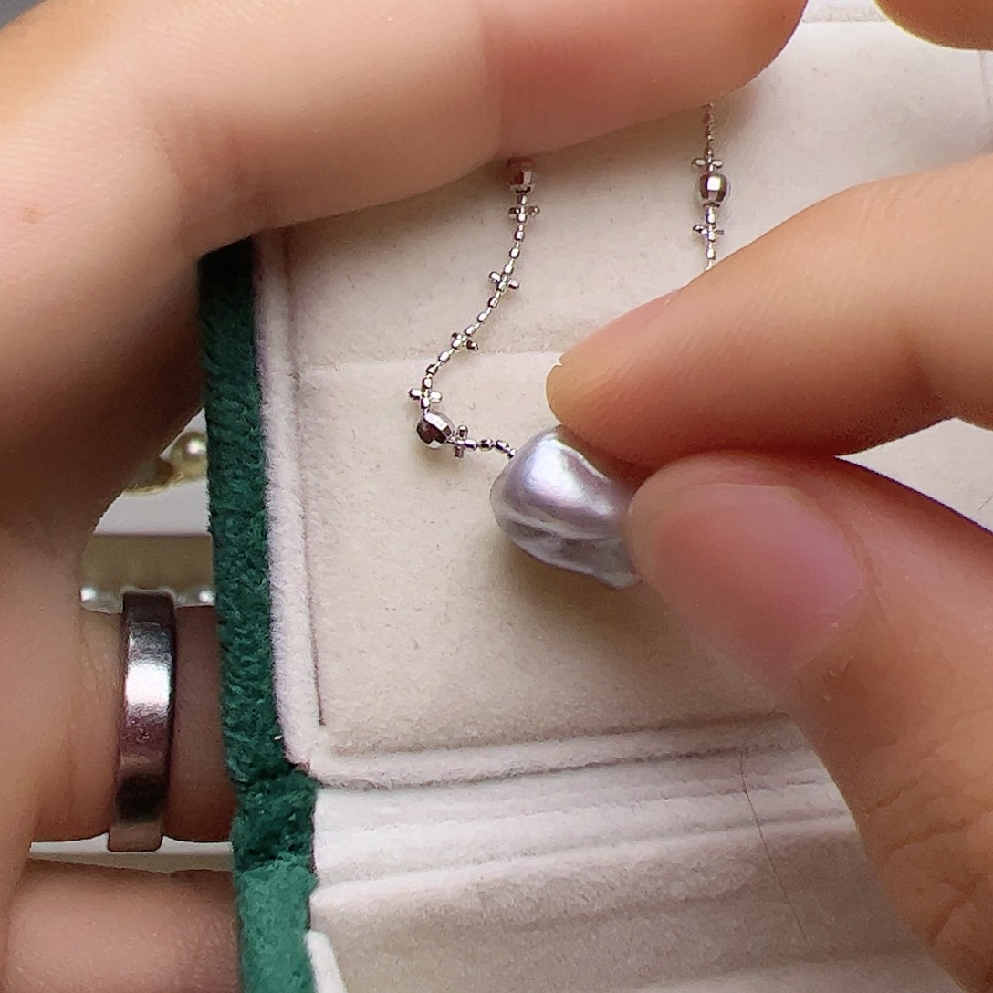 银S925镶嵌海水珍珠耳饰