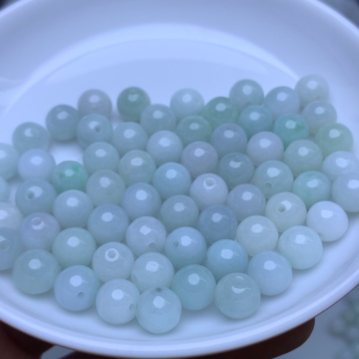 散珠翡翠卡7.8冰绿白24个单圈