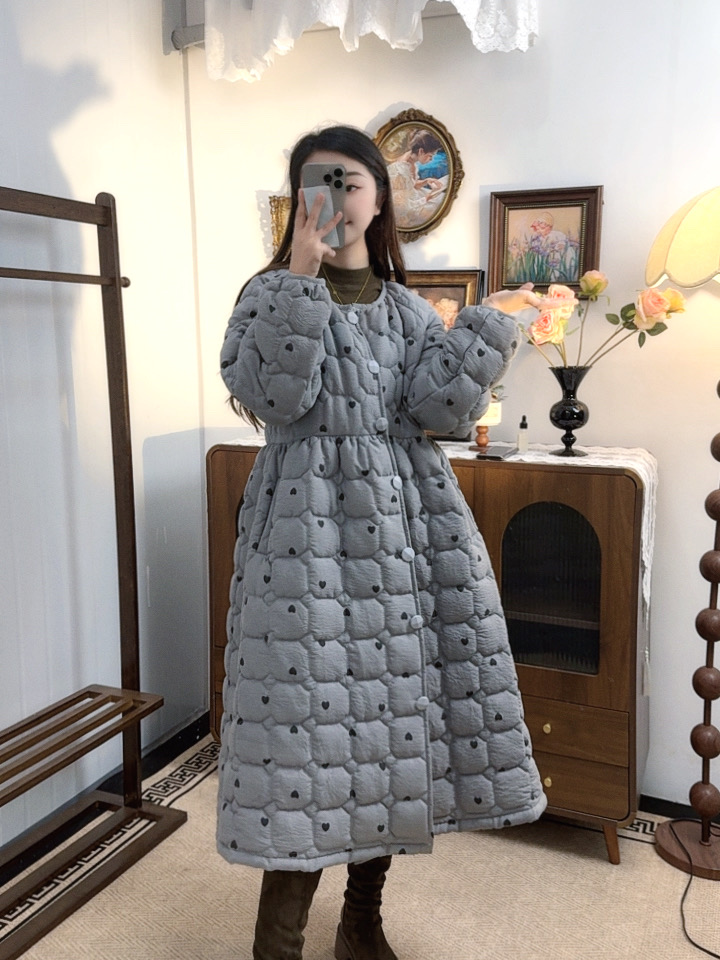 2025新款冬季棉衣女生保暖夹棉加厚外套棉袄宽松气质设计感家居服