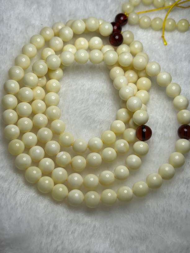 俄料瓷白108佛珠