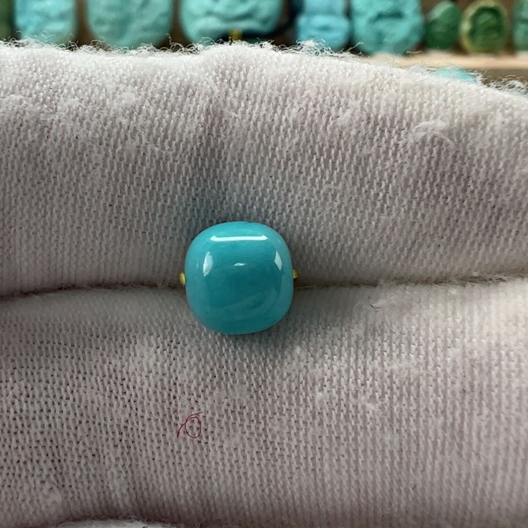 未镶嵌绿松石老型珠7.3x6.8mm