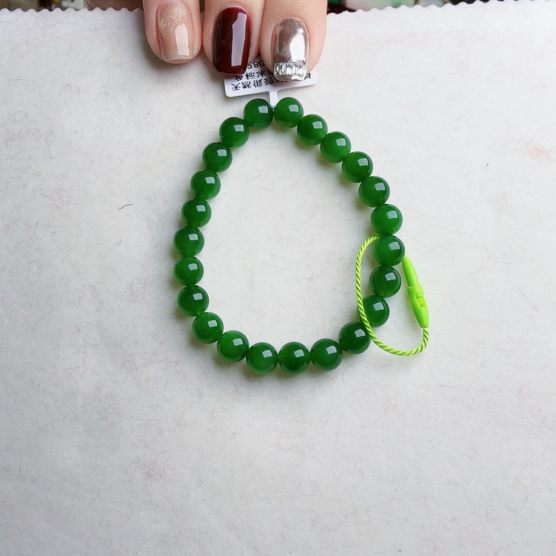 和田玉（碧玉）手链未镶嵌葉**?