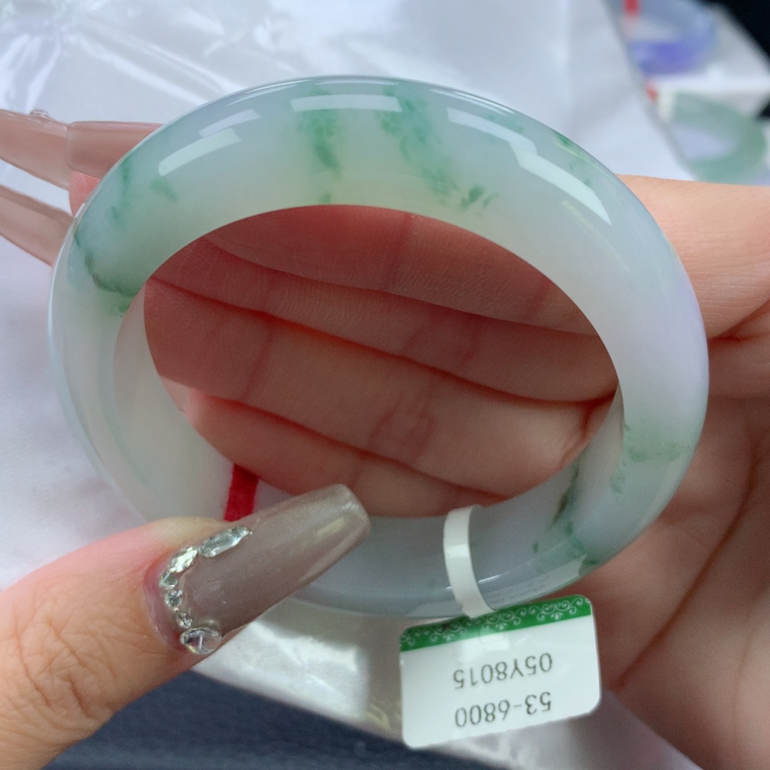 翡翠手镯未镶嵌53.5正圈