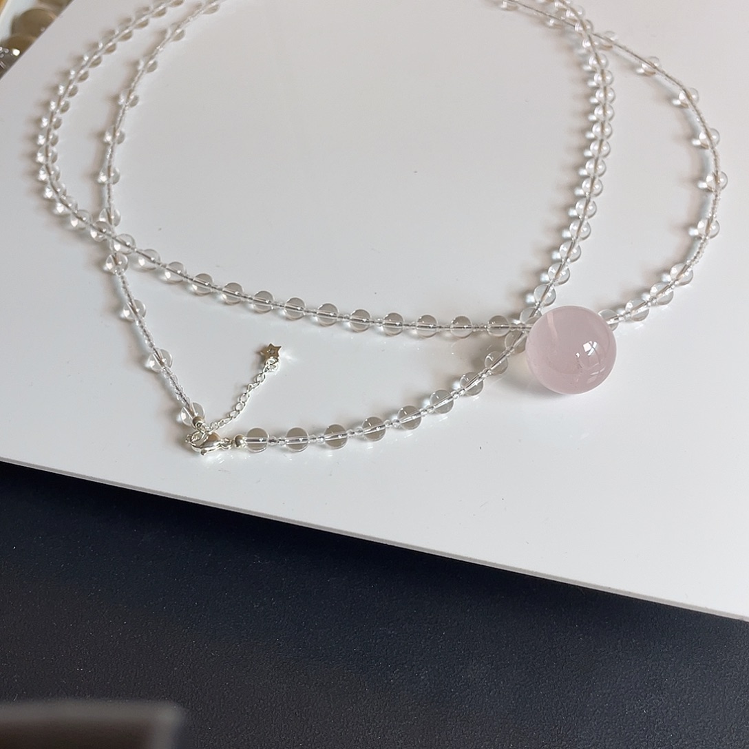 手串未镶嵌水晶毛衣链粉水球球