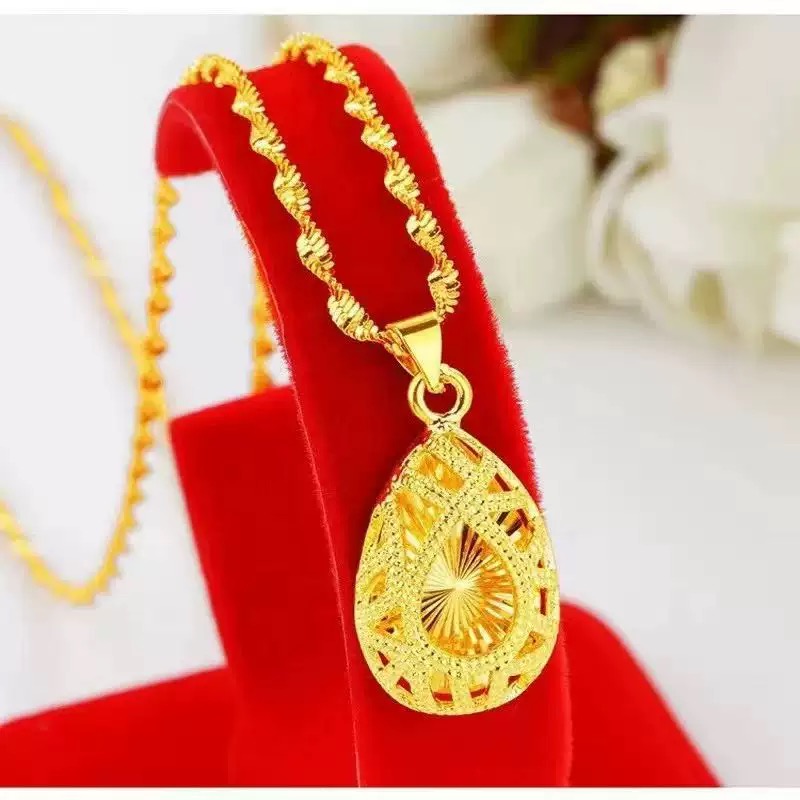 铜合金项链 水滴吊坠女款妈妈气质时尚百搭女士精美坠饰