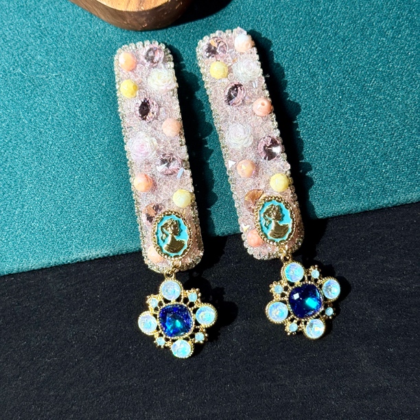 weixiang/薇香338秋冬新款重工流苏原创重工侧边刘海发夹