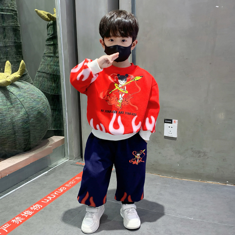 哪吒衣服男童春装套装2025春秋季新款男孩帅气时髦儿童宝宝两件套