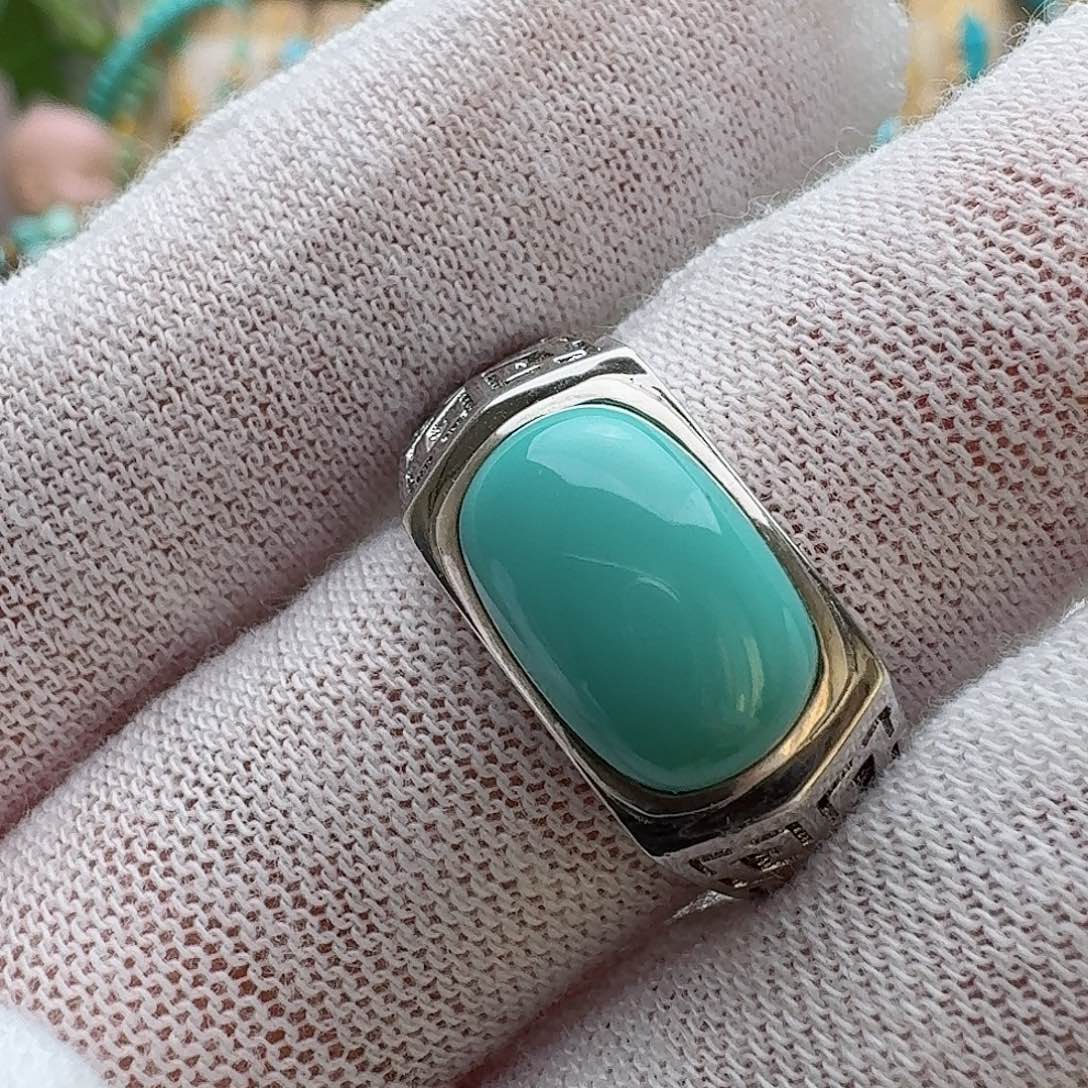 绿松石珠宝奇石银S925镶嵌