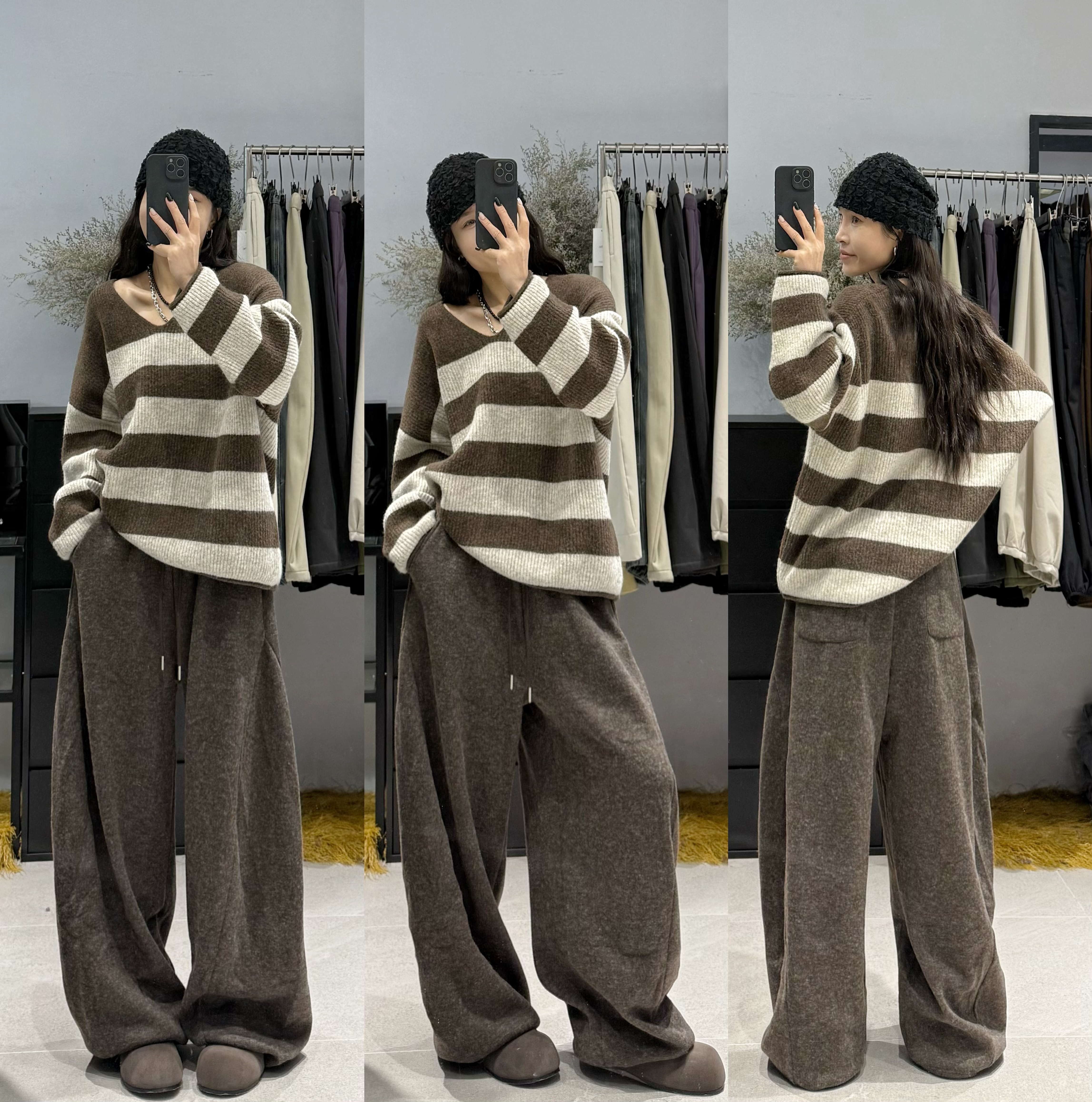 休闲阔腿裤女士秋冬季