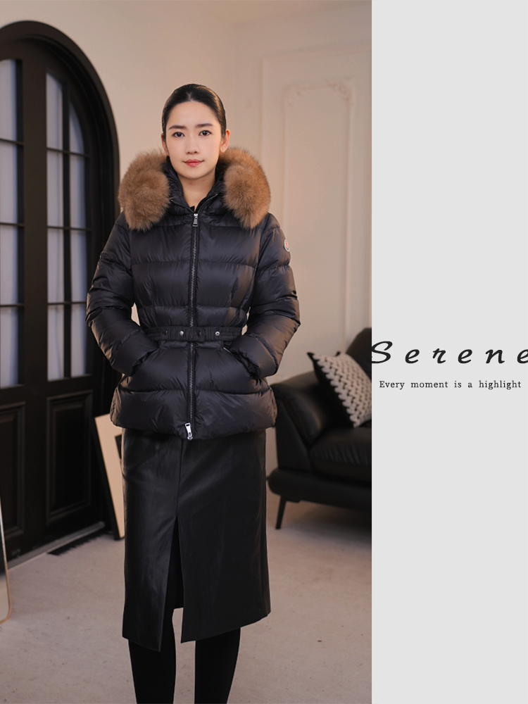 十一Serene 厚款休闲风加厚百搭大毛领长袖鹅绒JIR12138