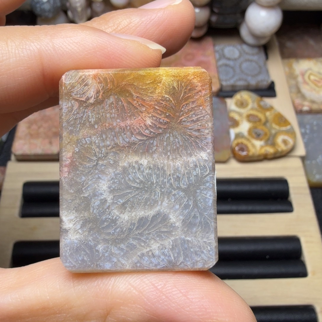 硅化玉未镶嵌彩虹感 狐尾纹